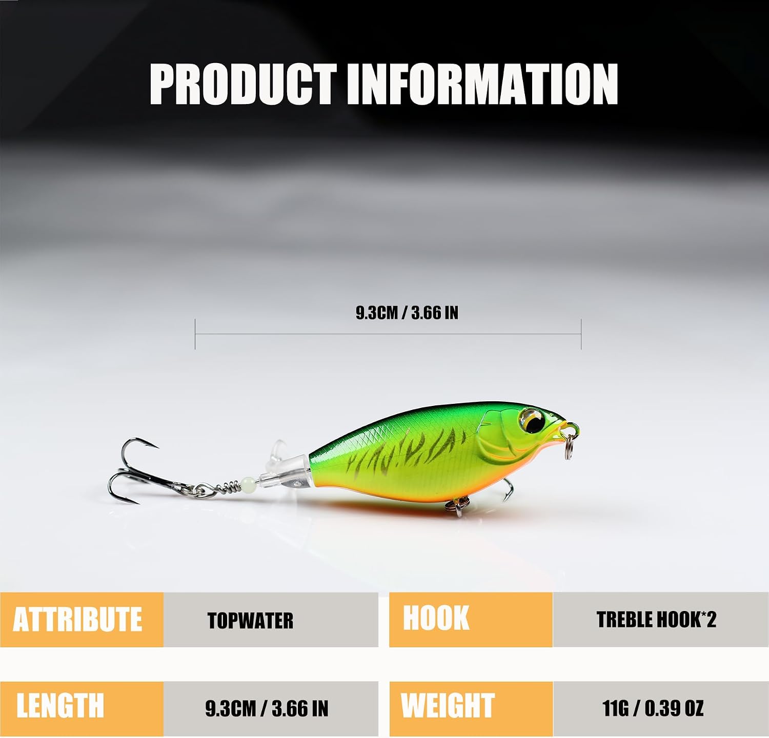 Topwater Buzz Lure, Floating Rotating Tail Fishing Lure - detail close-up