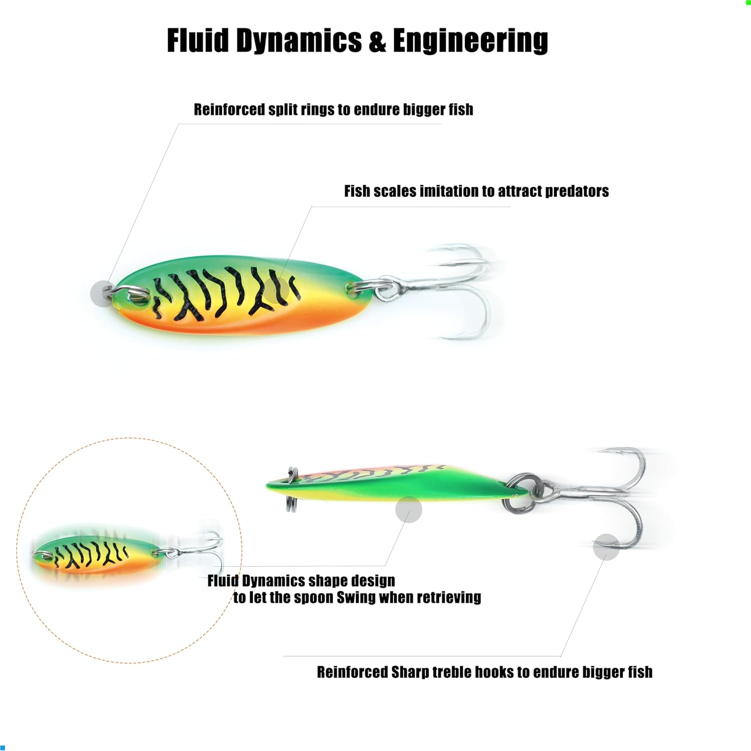 5pcs Fishing Lures Casting Spoon Lure Fishing Spoons for - in use at home