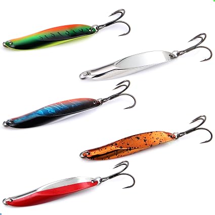 5pcs Fishing Lures Casting Spoon Lure Fishing Spoons for - front view
