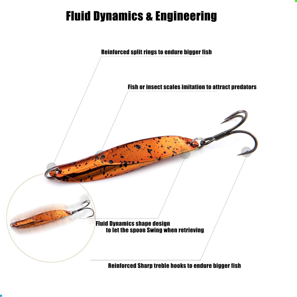 5pcs Fishing Lures Casting Spoon Lure Fishing Spoons for - in use at home