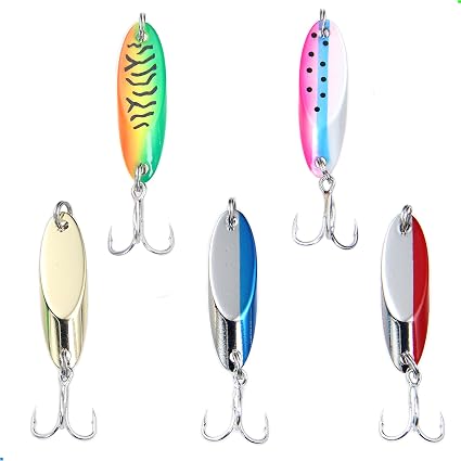 5pcs Fishing Lures Casting Spoon Lure Fishing Spoons for - front view