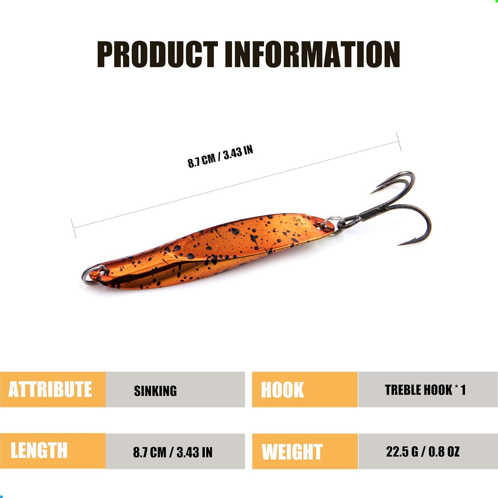5pcs Fishing Lures Casting Spoon Lure Fishing Spoons for - side angle