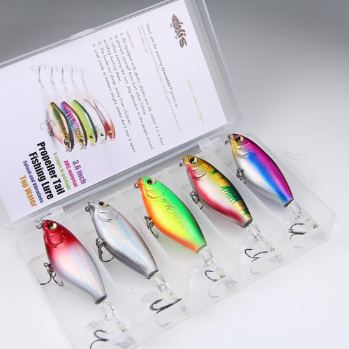Topwater Buzz Lure, Floating Rotating Tail Fishing Lure - side angle